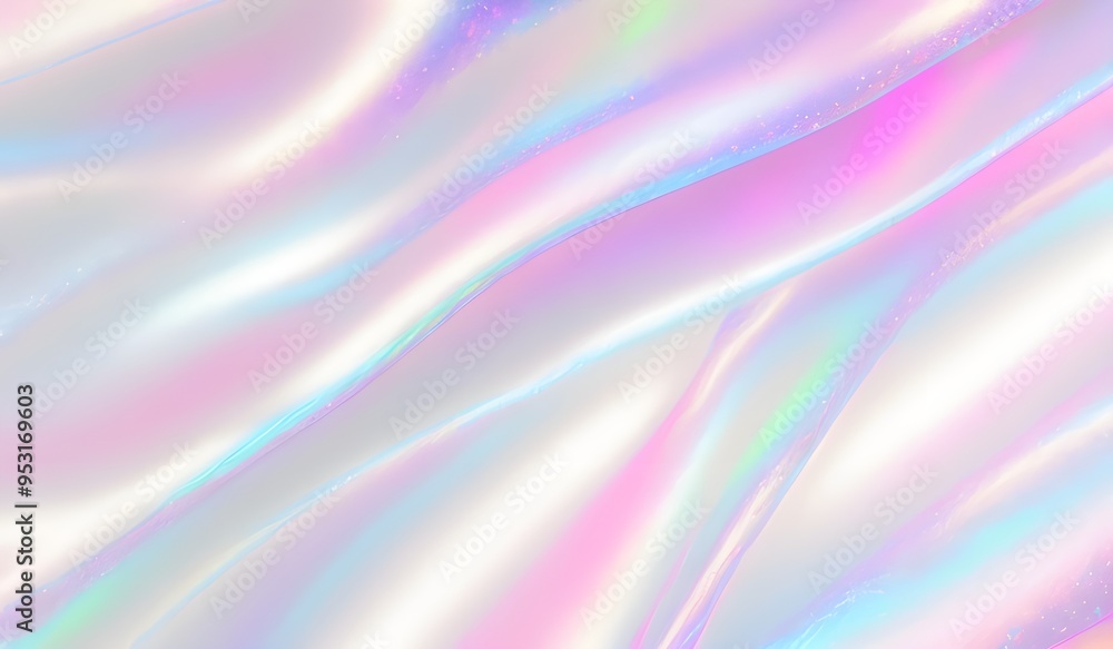 Holographic background seamless trendy iridescent light foil texture. Soft holographic pastel unicorn marble background pattern. Modern pearlescent blurry abstract swirl illustration.
Holographic background seamless trendy iridescent light foil texture. Soft holographic pastel unicorn marble background pattern. Modern pearlescent blurry abstract swirl illustration.