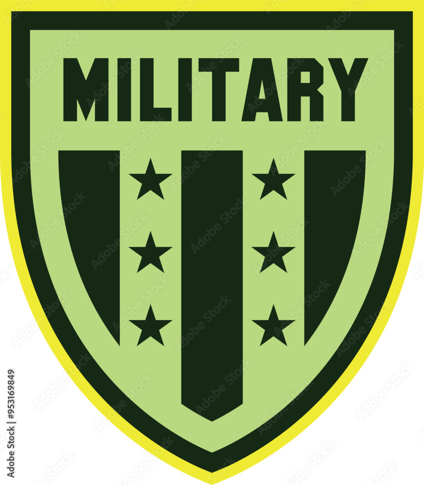 Naklejka premium Military badge. Shield shaped army force patch