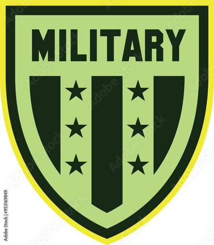 Military badge. Shield shaped army force patch