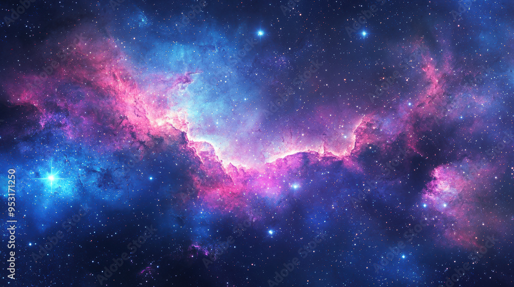 A mesmerizing galaxy background with deep space hues of blue and purple, filled with swirling cosmic clouds and radiant star clusters, creating an awe-inspiring sense of the vastness of the universe A mesmerizing galaxy background with deep space hues of blue and purple, filled with swirling cosmic clouds and radiant star clusters, creating an awe-inspiring sense of the vastness of the universe