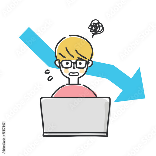失敗した男性のイラスト