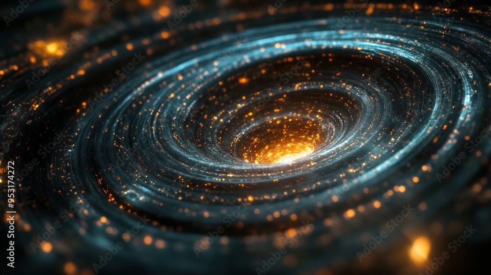 Abstract swirling vortex with a glowing center. Abstract swirling vortex with a glowing center.