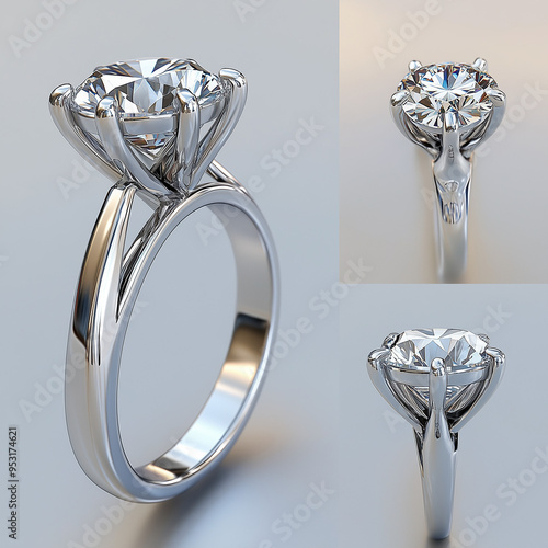 This picture is a picture of a diamond ring. It is a piece of jewelry that is popularly worn on fingers, especially the ring finger of the left hand (in Western cultures), and is often used as an enga photo
