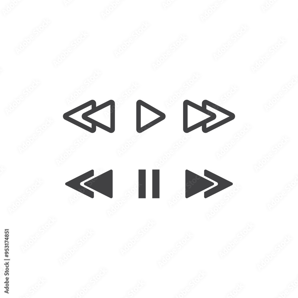 Music player icon. video play icon vector illustration Music player icon. video play icon vector illustration