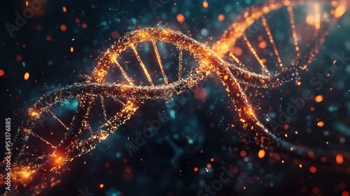 DNA Structure - Glowing Strand of Life