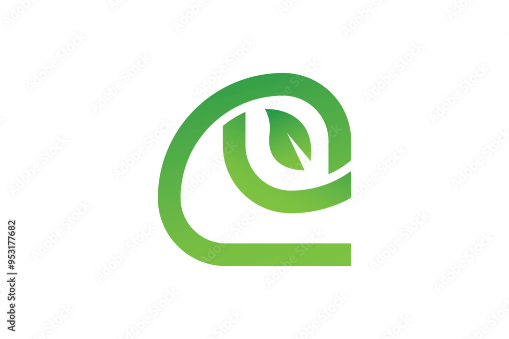 abstract nature letter e leaf logo template design abstract nature letter e leaf logo template design