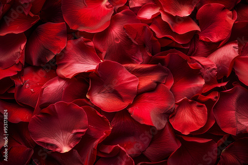 A close up of red petals with a watermark that reads "Red Petals"