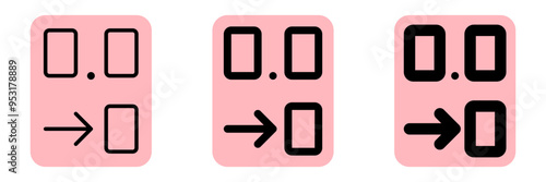 Photos Editable reduce decimal place vector icon