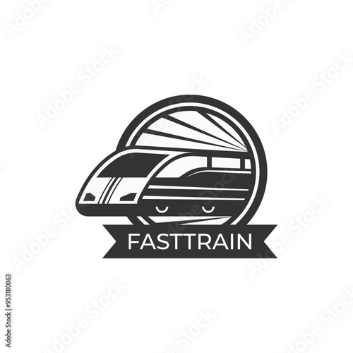 Fast train logo design illustration vector