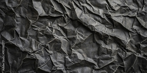 Black cardboard that had been crumpled and was wrinkly in places. Old, dusty wrapping paper