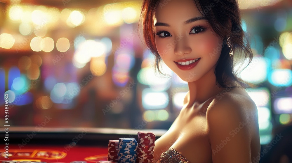 woman playing in casino woman playing in casino