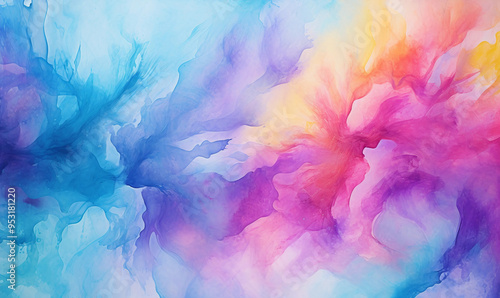 Bright colorful watercolor paint background