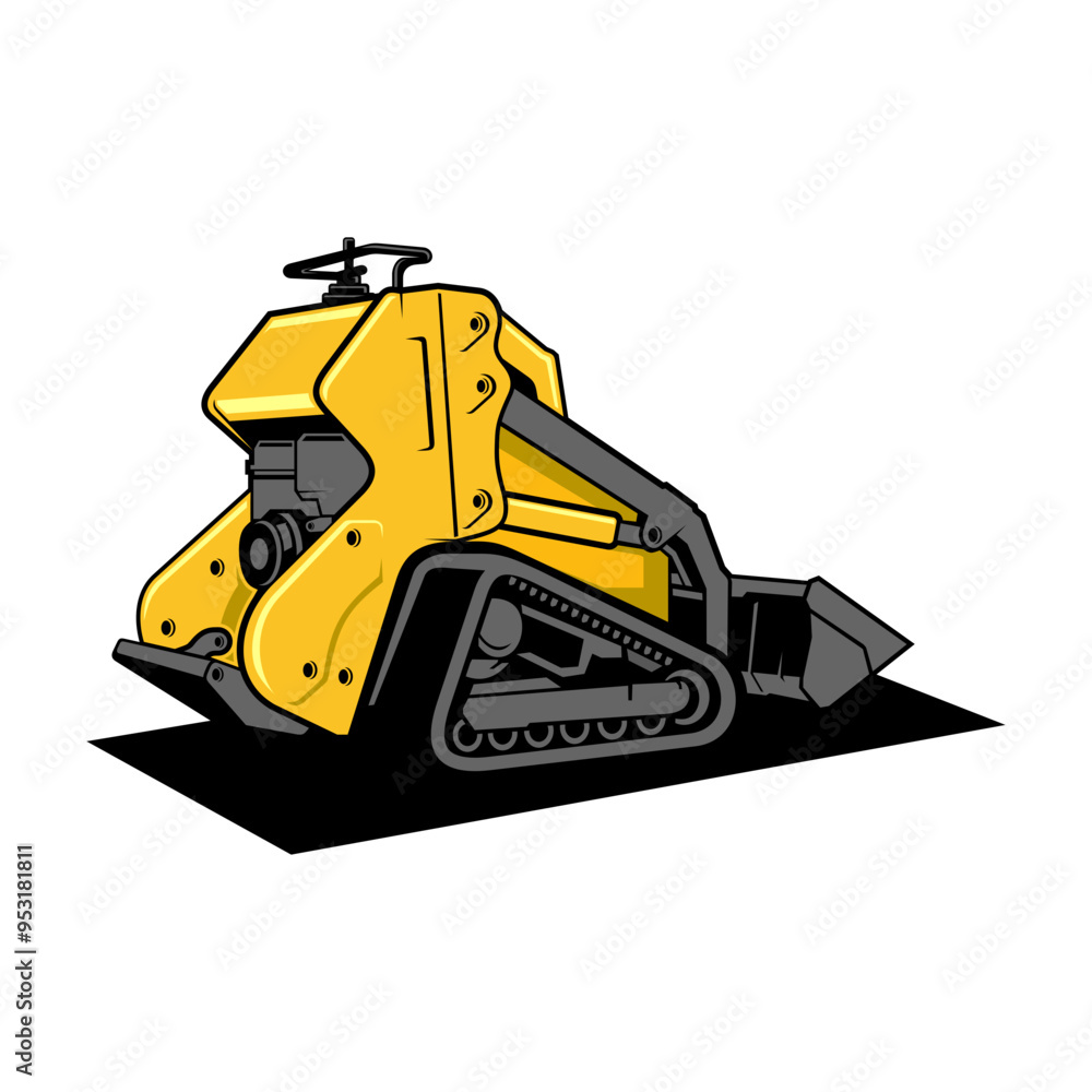 Mini Skid steer loader , logo vector image . Mini Skid steer loader , logo vector image .