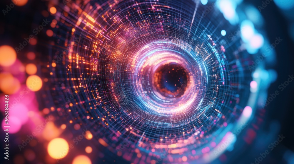 Obraz premium Digital Tunnel: A Journey Through Data