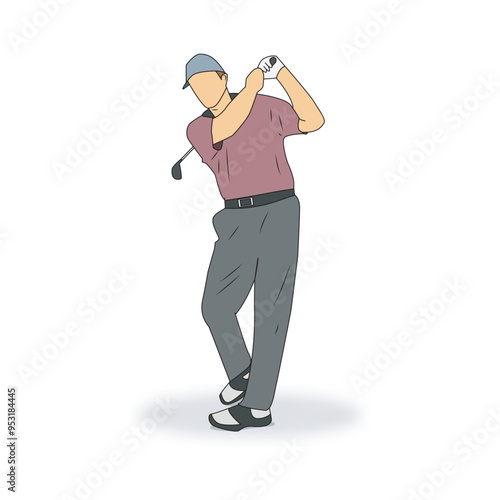 golf player illustration