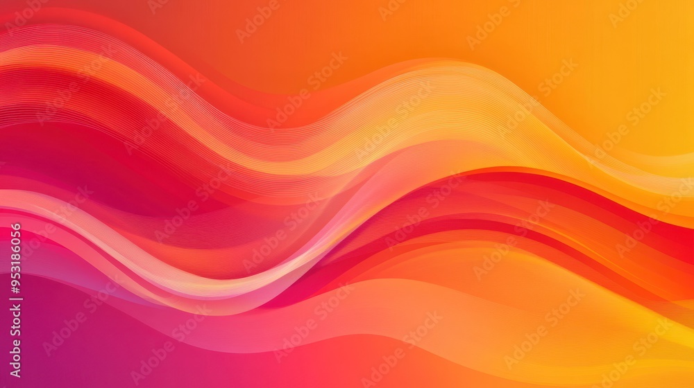 Fototapeta premium Abstract Orange and Red Waves
