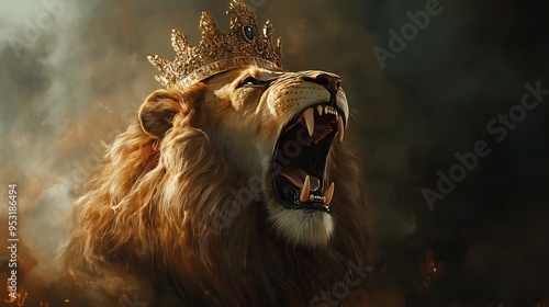 Wallpaper Mural Lion of Judah, exuding strength and power. Christian conceptual illustration Torontodigital.ca