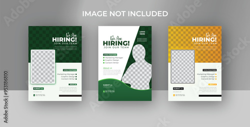 hiring Jobp oster Recruitment advertising template. Recruitment Poster, Job hiring poster, social media, banner, flyer.	

