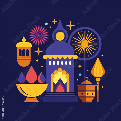 DIWALI background vector art