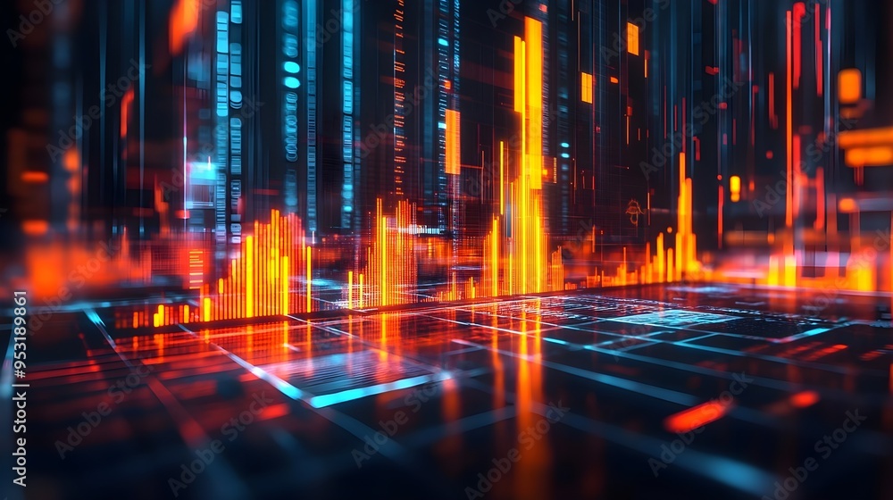 Abstract Neon Cityscape, Digital Art, Futuristic Background Abstract Neon Cityscape, Digital Art, Futuristic Background