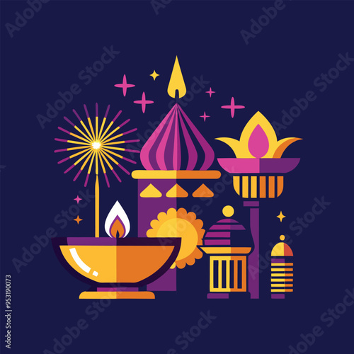 DIWALI background vector art