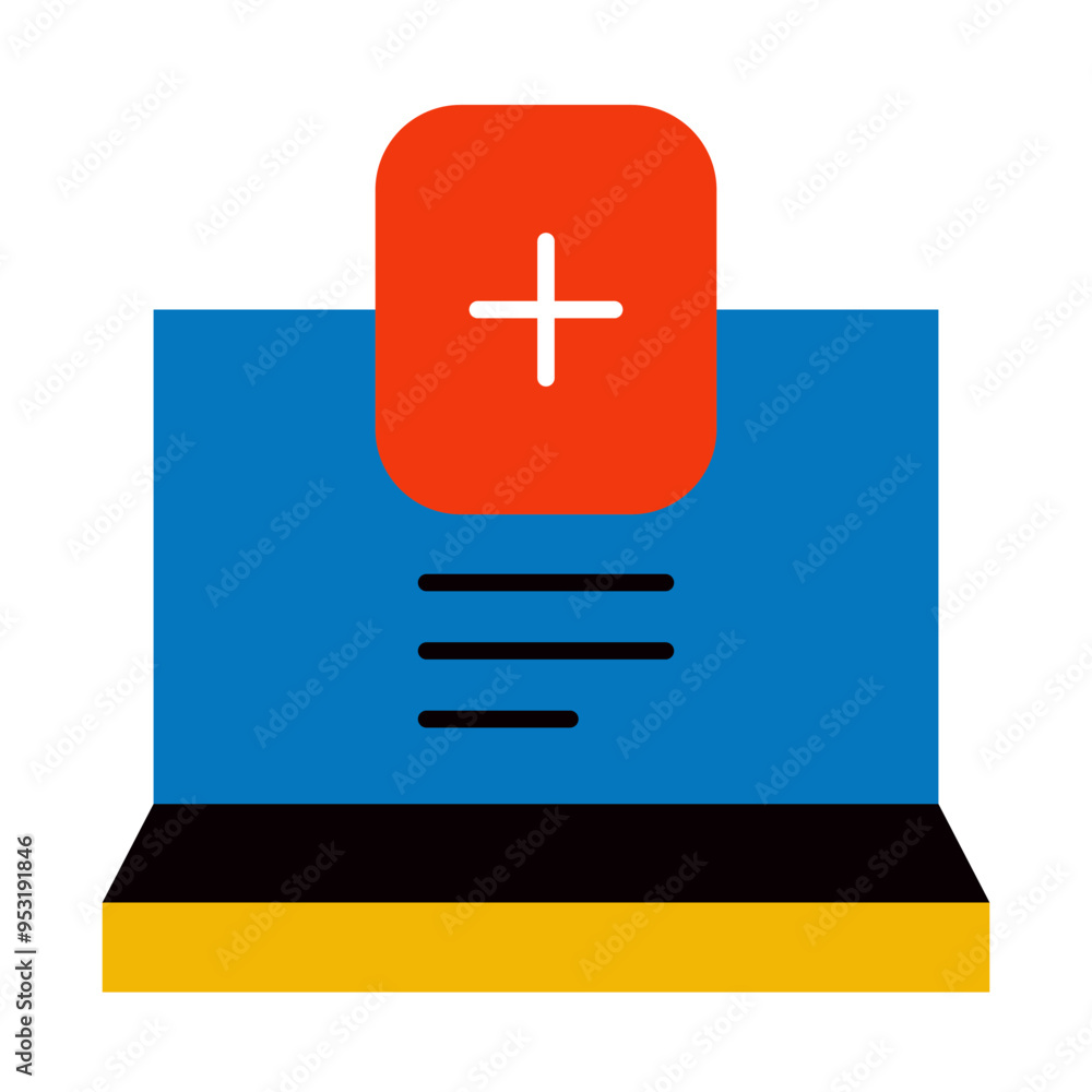 Fototapeta premium laptop of healthy care with simple icons