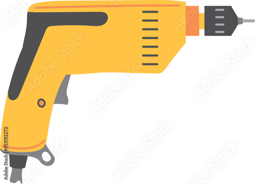 Electric drill cartoon icon. Repair manual tool