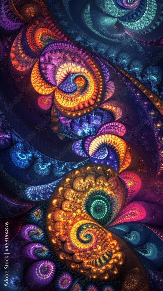 Energetic Fractal Symphony: Vibrant Abstract Background Design Energetic Fractal Symphony: Vibrant Abstract Background Design