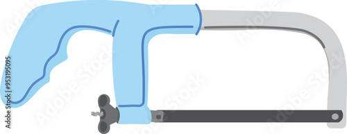 Hacksaw color icon. Metal saw. Construction tool