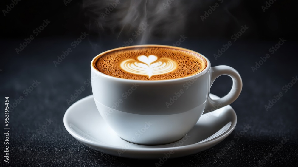 Cup of cappuccino in a white ceramic saucer with golden colored spoon in it
Cup of cappuccino in a white ceramic saucer with golden colored spoon in it
