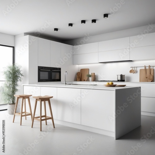 modern kitchen interior with kitchen