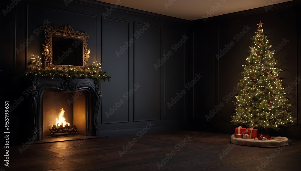 Feast of Christmas. Beautifully decorated house with a Christmas tree ipodarkami underneath14 Feast of Christmas. Beautifully decorated house with a Christmas tree ipodarkami underneath14