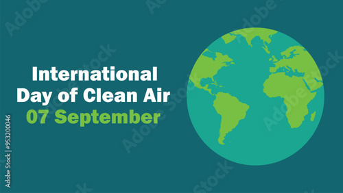 International Day of Clean Air vector banner design with geometric shapes and vibrant colors on a horizontal background.