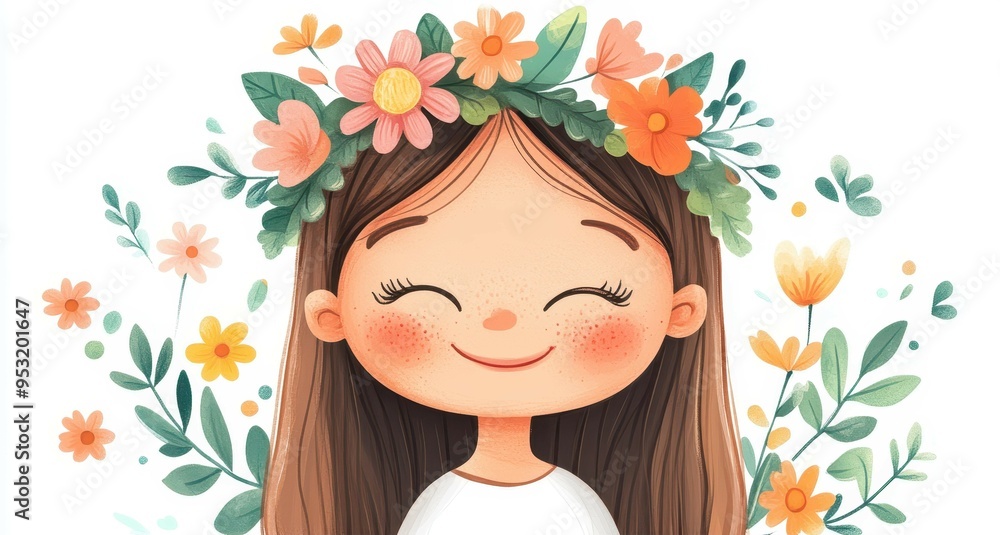Adorn your space with this cute boho girl illustration sticker, handpainted in soothing neutral tones. Adorn your space with this cute boho girl illustration sticker, handpainted in soothing neutral tones.