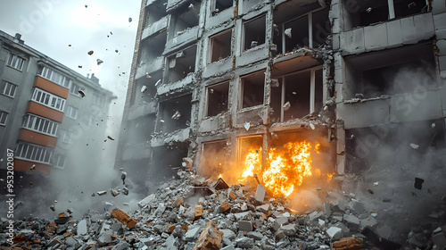 A building is demolished wi...