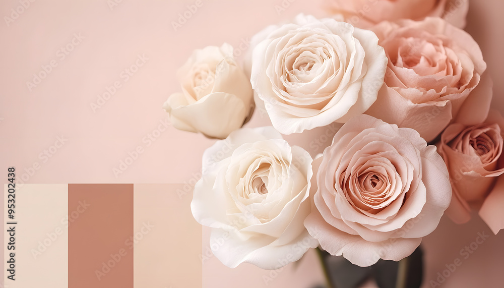 Fototapeta premium A solid color, like beige or soft pink, that provides a clean and unintrusive backdrop.