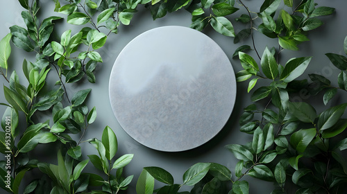 A circular gray surface sur...