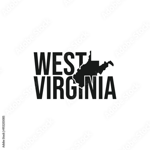 west virginia state symbol, map icon with vector silhouette