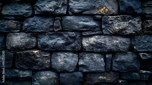 A close-up of a dark, rough...