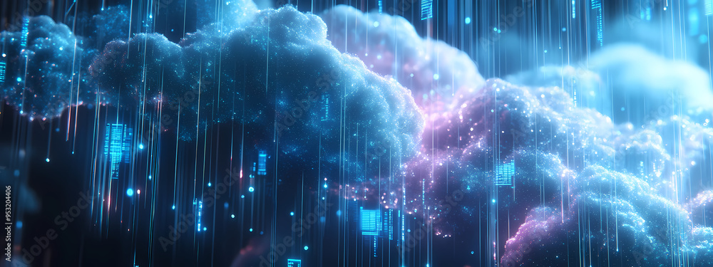 Obraz premium Futuristic Cloud Computing