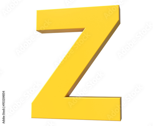 3D letter z rendering, the last letter of English alphabet