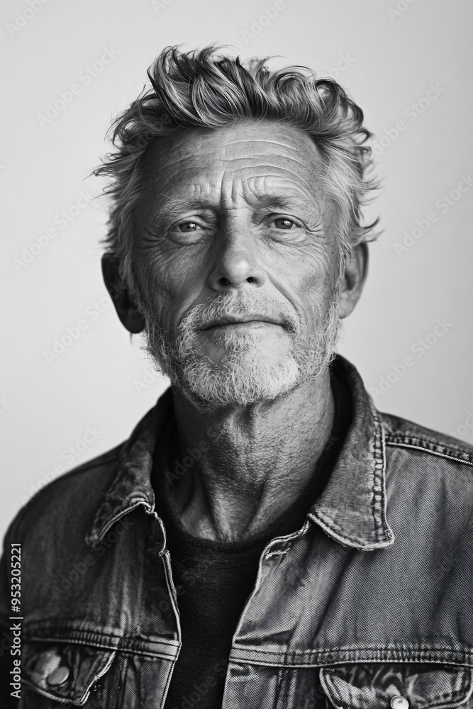 A photorealistic, highly detailed black-and-white art portrait of a man in his 60s, captured with immense detail against a flat white background. A photorealistic, highly detailed black-and-white art portrait of a man in his 60s, captured with immense detail against a flat white background.