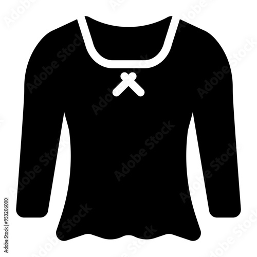 tops, blouse, women, fashion, clothing, female, lifestyle solid or glyph icon