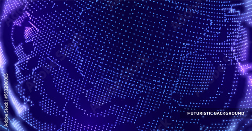 Cyber background constructed with particles. Science or technology backdrop. Vector illustration.