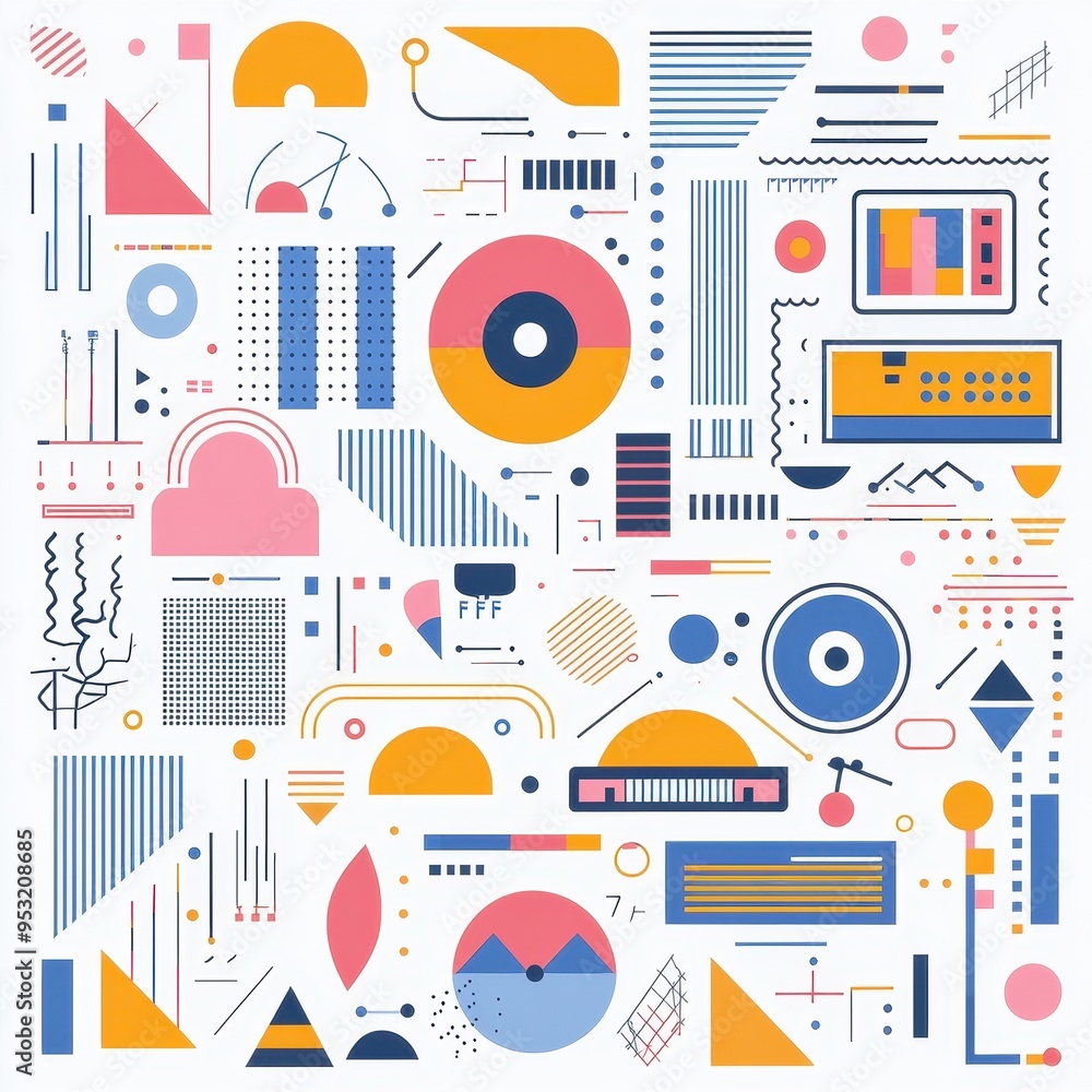 Abstract Geometric Shapes Pattern Background Design Modern Colorful Vector Illustration Abstract Geometric Shapes Pattern Background Design Modern Colorful Vector Illustration