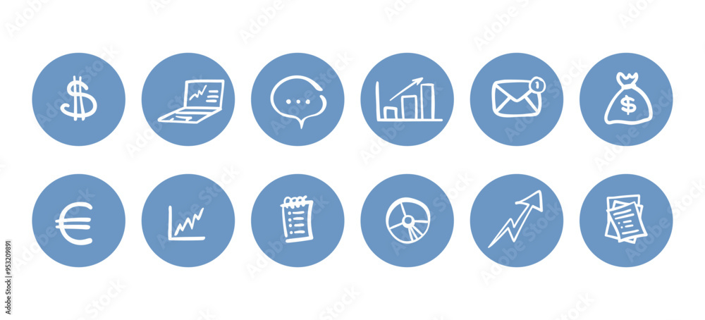 Economy, financial doodles set. Vector collection of hand drawn elements: graphs, charts, folders, money, diagrams, files and others. Economy, financial doodles set. Vector collection of hand drawn elements: graphs, charts, folders, money, diagrams, files and others.