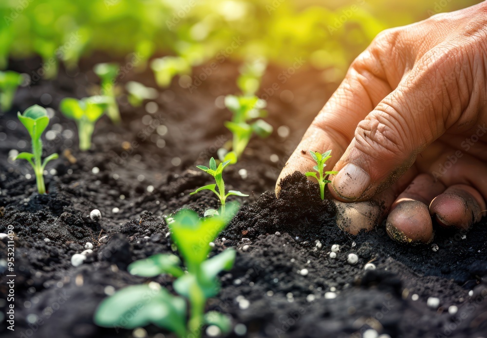 Hand Planting a Seedling Hand Planting a Seedling