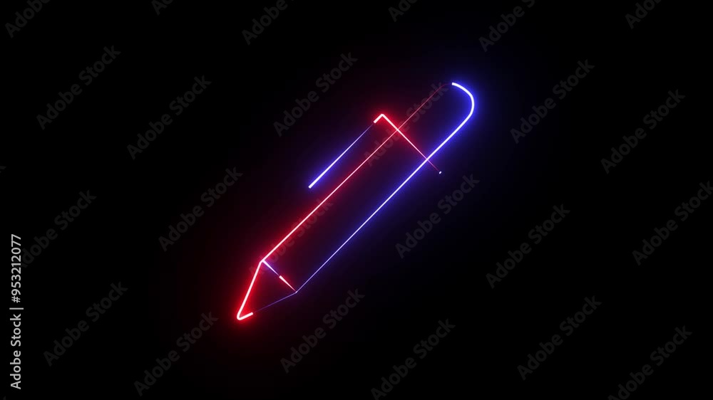 Abstract beautiful neon line Pen icon isolated on black background. Abstract beautiful neon line Pen icon isolated on black background.