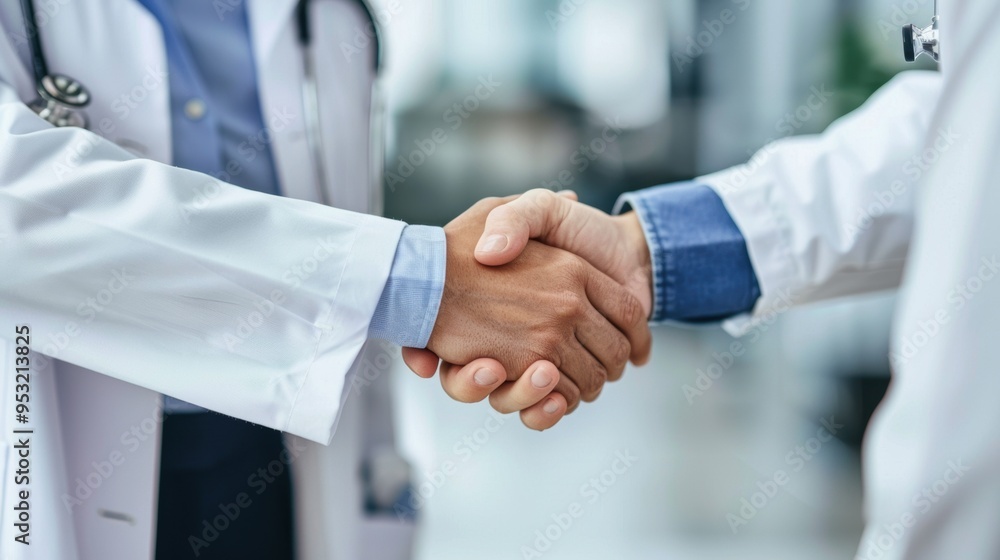 Doctors shaking hands in collaboration Doctors shaking hands in collaboration