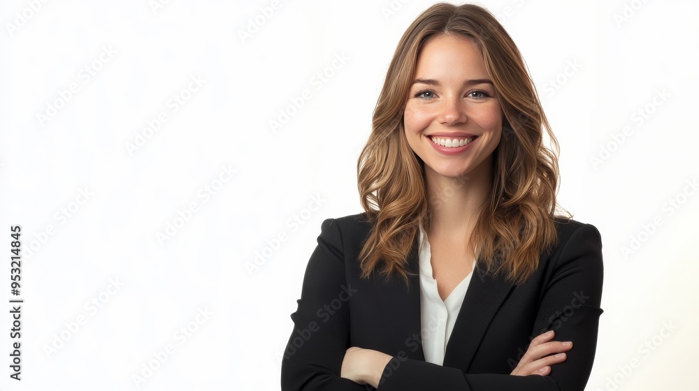 Smiling businesswoman on white background Smiling businesswoman on white background